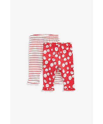 Mothercare Floral And Striped Cotton Leggings - 2 Pack