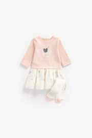 Mothercare Little Bird Twofer Dress And Tights