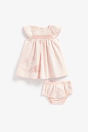 Mothercare Pink Smocked Dress And Knickers Set