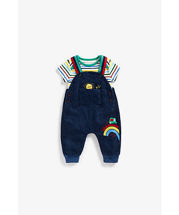 Mothercare Cord Dungarees And Bodysuit Set