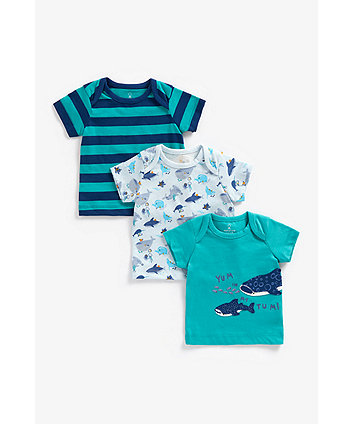 Mothercare Shark T-Shirts - 3 Pack