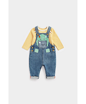 Mothercare Mothercare Babys Short Leg Dungarees Size 9-12 Months Up To 80cm 