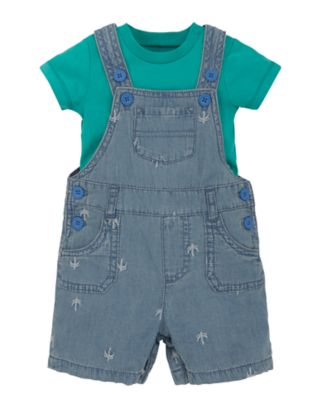 Denim Bibshort and Bodysuit Set - dungaree sets - Mothercare