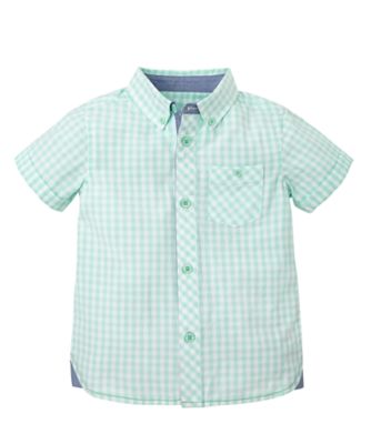 Green and White Checked Shirt - tops & t-shirts - Mothercare
