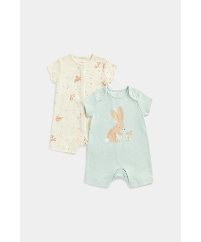 κοντομάνικα φορμάκια με λαγουδάκια - σετ των 2