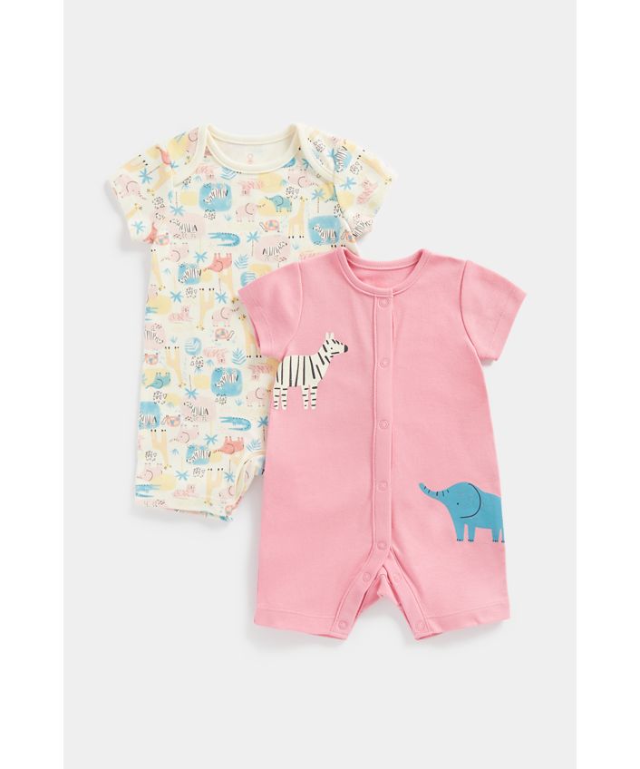 εμπριμέ κοντομάνικα φορμάκια - σετ των 2