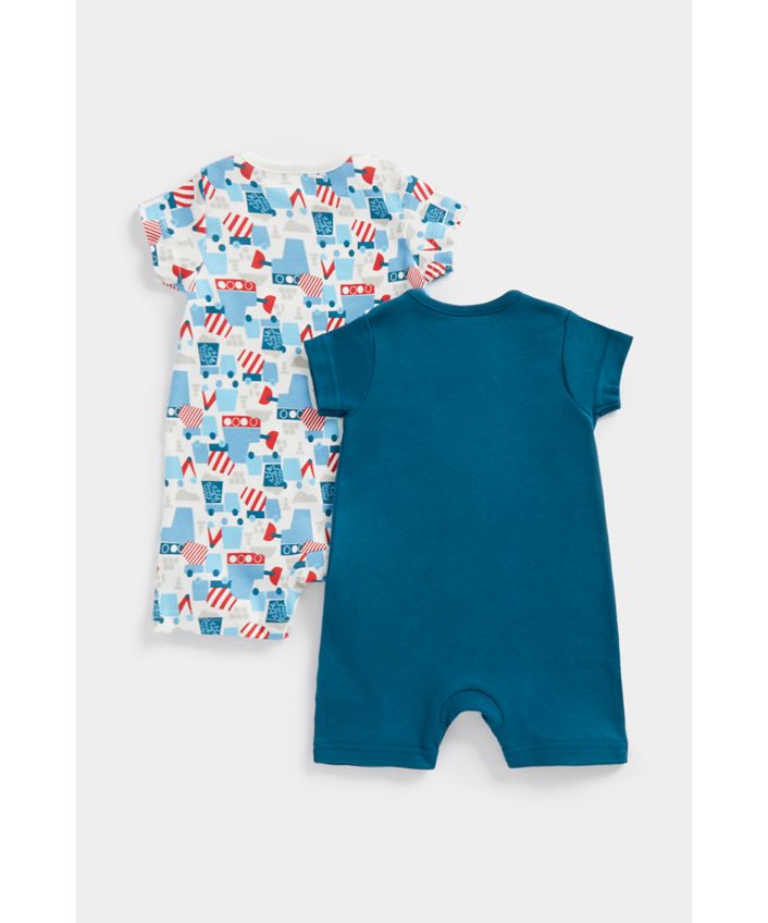 κοντομάνικα φορμάκια με οχήματα οικοδομής - σετ των 2