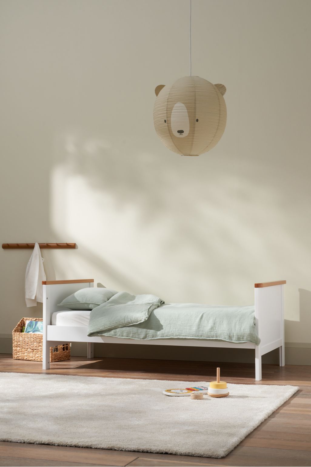 mothercare pat de copii Lulworth - alb/stejar