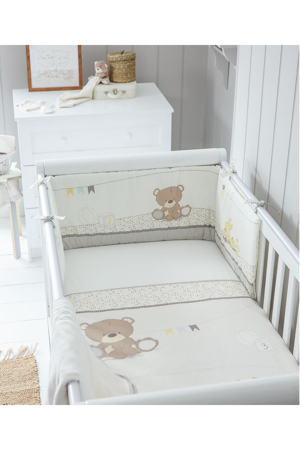 mothercare teddy's toy box σετ bed in a bag κούνια & μονό κρεβάτι