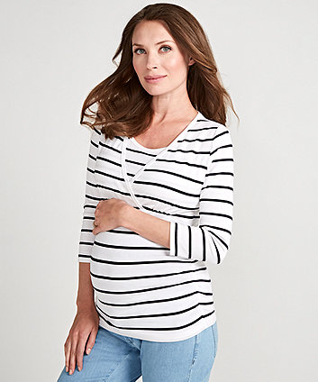 Navy and White Striped Nursing Top | nursing tops | Mothercare