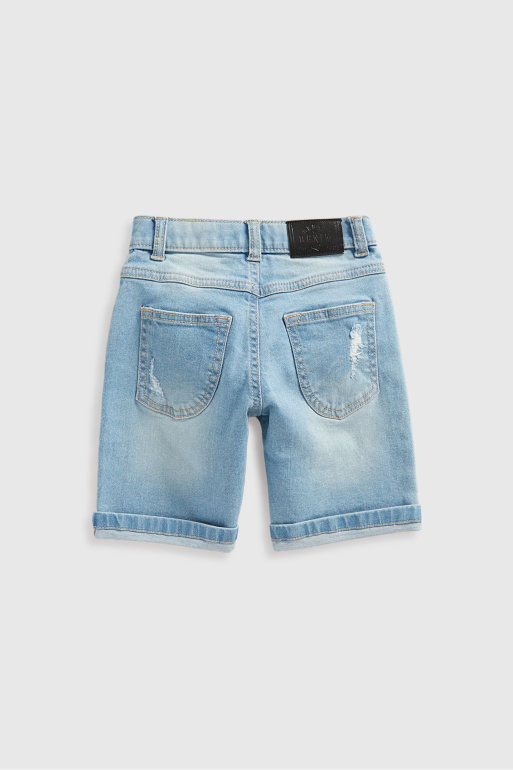 pantaloni scurți din denim cu aspect prespălat deschis la culoare