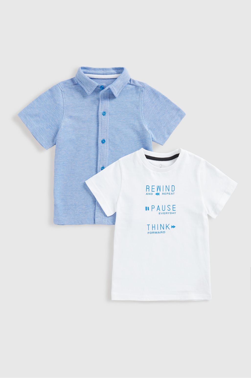 set tricou și cămașă albastră