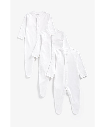 Mothercare White Sleepsuits - 3 Pack