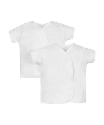 Mothercare My First Short Sleeve Wrap Vests - 2 Pack