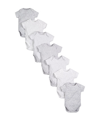 Mothercare Grey Animal Bodysuits - 7 Pack