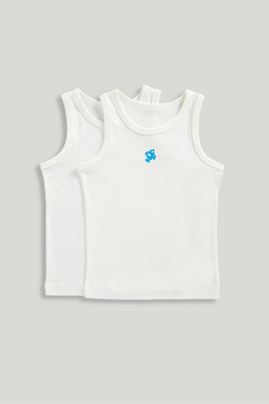 Vestă albă fără mâneci Space - Pachet de 2 bucăți