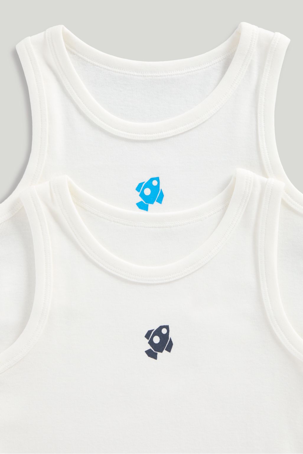 Vestă albă fără mâneci Space - Pachet de 2 bucăți