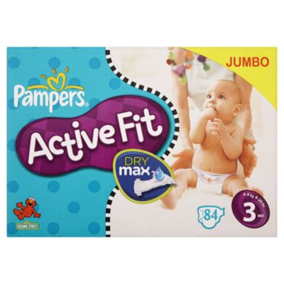 Pampers Active Fit Midi Size 3 Nappies 84 Nappies  (9 20lbs/4 9kg 