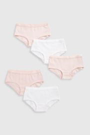Mothercare Pink And White Hipsters - 5 Pack