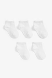 Mothercare White Trainer Socks - 5 Pack
