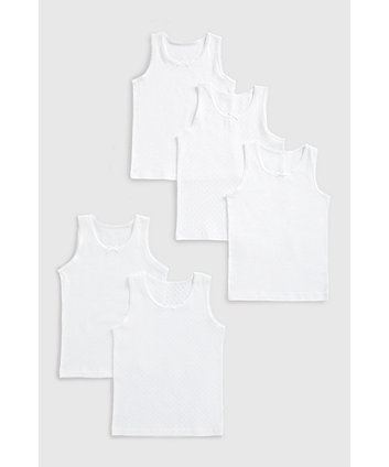 Mothercare White Vests - 5 Pack