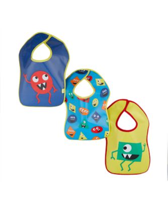 Mothercare Monster Oil Cloth Bibs - 3 Pack