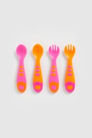 Mothercare Easy Grip Spoon And Fork Set - 4 Pieces (Pink)