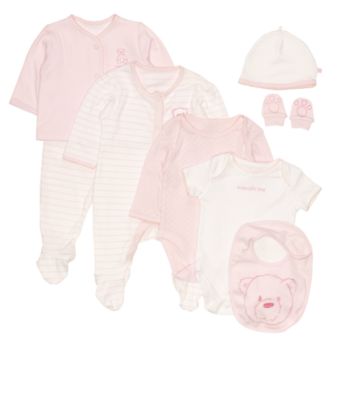 Mothercare Baby Girl Pink Bear 8 Piece Gift Set   gift sets 