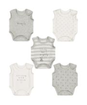 Mothercare Grey Premature Baby Bodysuits – 5 Pack