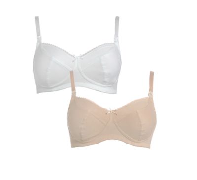 Mothercare White And Neutral Nursing Bra - 2 Pack