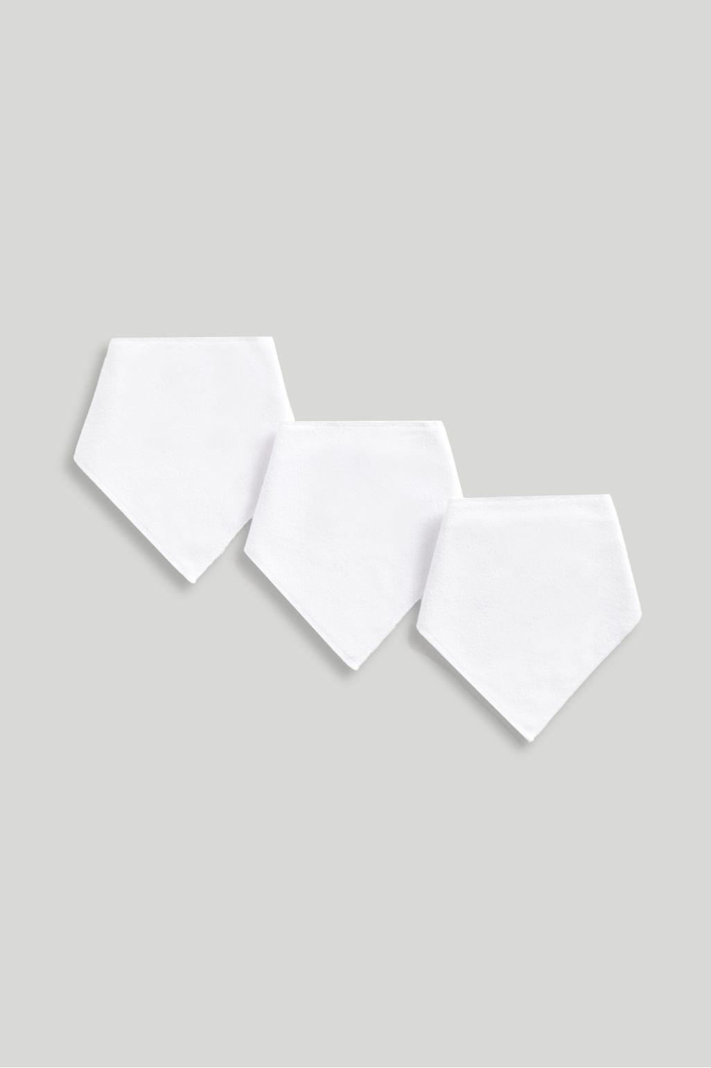 mothercare newborn white dribbler bibs - 3 pack