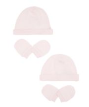 Mothercare Pink Hat And Mitts Set