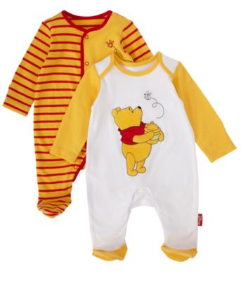 Mothercare Unisex Disney Winnie the Pooh All In One – 2 pk   all in 