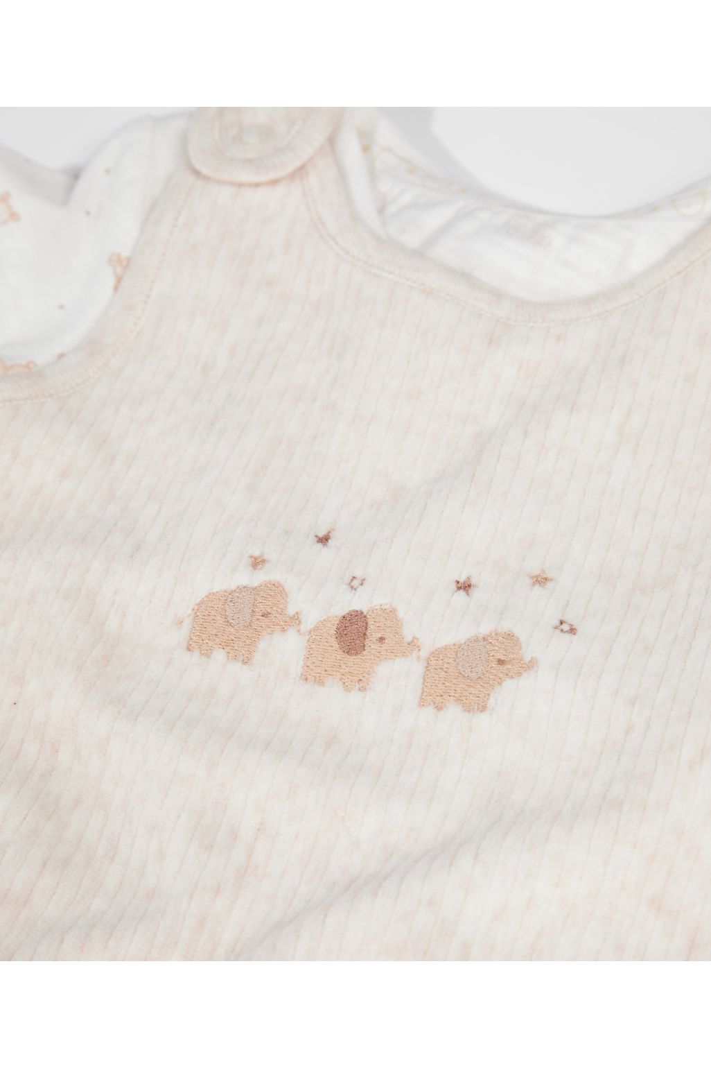 Primul meu set de salopetă și body din velur cu animale în culoarea ovăzului