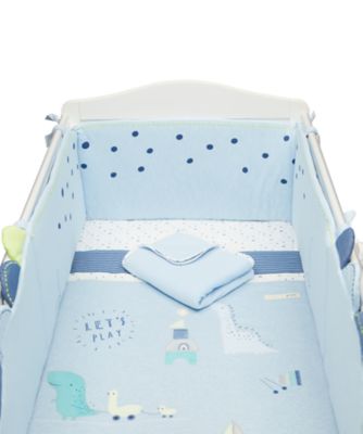  Mothercare Sleepysaurus  Bed In A Bag Includes Long Bumper 