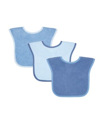 Mothercare Toddler Towelling Bibs Blue 3-Pack
