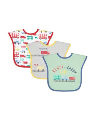 Mothercare Toddler Bibs Mummy & Daddy Cars - 3 Pack