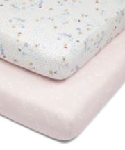 Mothercare Spring Flower Fitted Cot Bed Sheets - 2 Pack