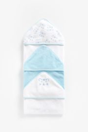 Mothercare Blue Cuddle 'N' Dry Hooded Towels - 3 Pack