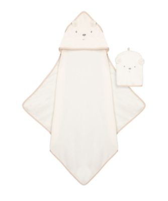 Mothercare Little and Loved Cuddle N Dry And Mitt Set - White