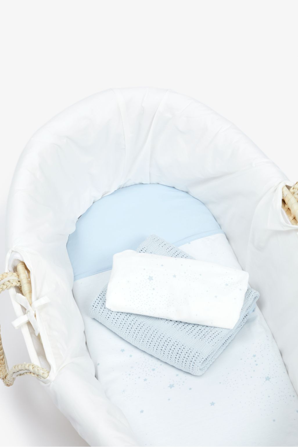 mothercare moses basket bedding starter set blue crib