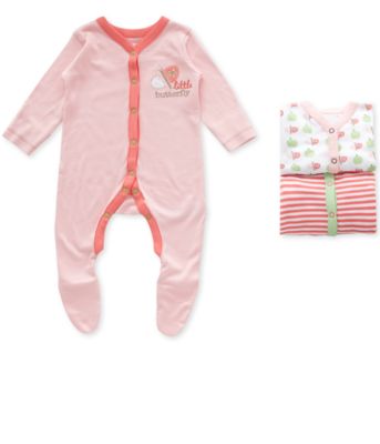 Mothercare Coral Butterfly Sleepsuit – 3 Pack   sleepsuits 