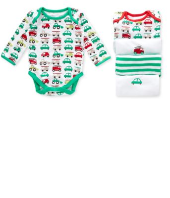 Mothercare Boys Long Sleeve Fire Engine Bodysuit – 5 Pack 