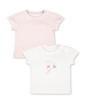 Mothercare My First Little Bunny Hearts Short Sleeve T-Shirts - 2 Pack