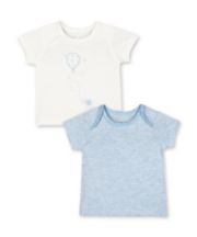 Mothercare My First Elephant Balloon And Stripe T-Shirts - 2 Pack