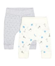 Mothercare My First Animal And Ribbed Grey Star Leggings - 2 Pack