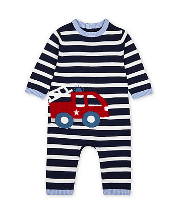 Mothercare Fire Engine Striped All In One