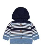 Mothercare Blue Striped Hooded Cardigan