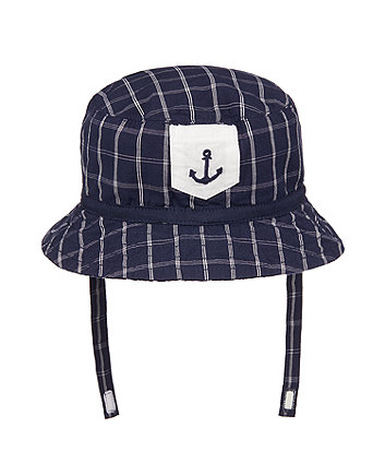 Mothercare Navy Check Sun Hat