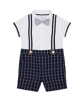Mothercare Heritage Mock Shorts And Shirt Romper